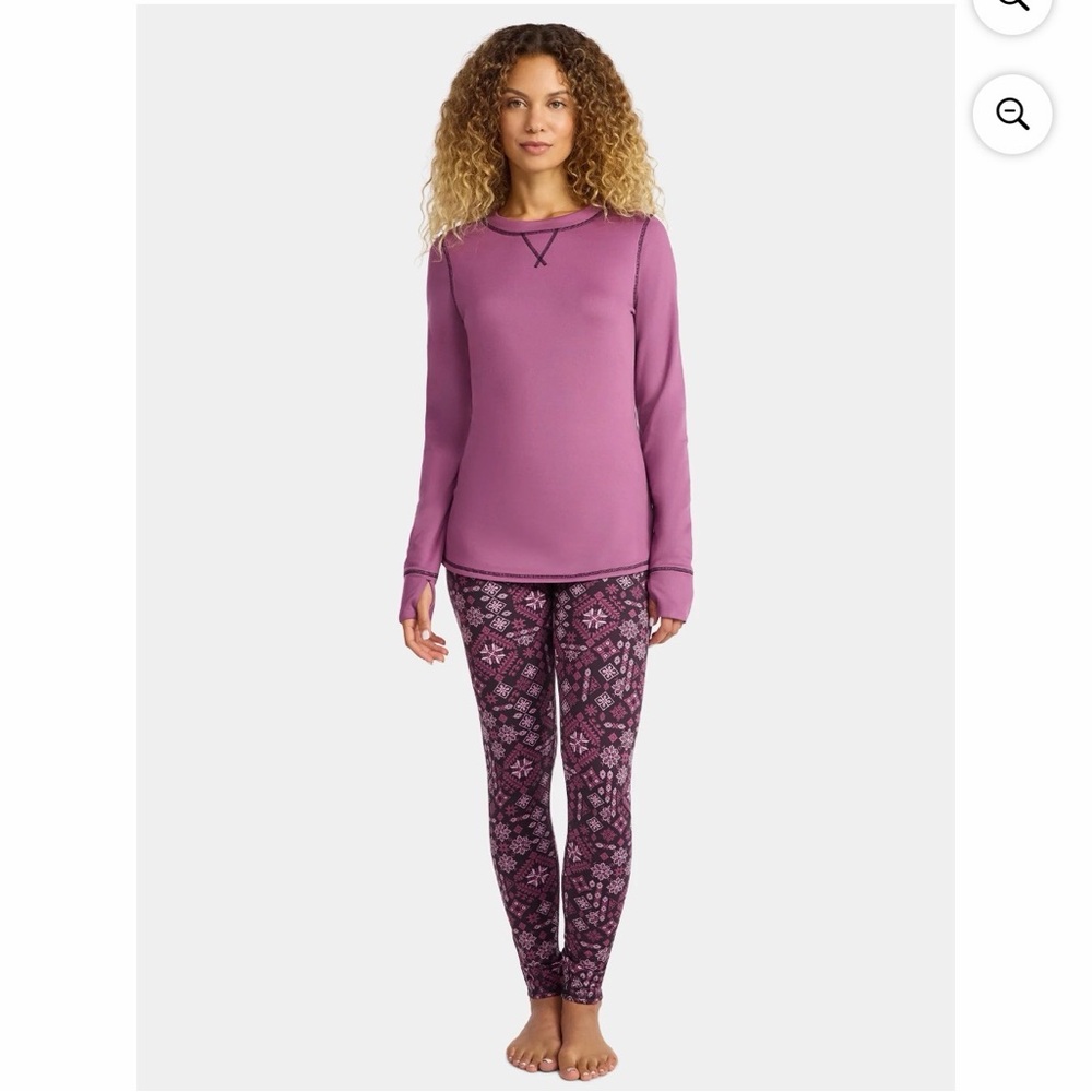 💜ClimateRight by Cuddl Duds Women's Top and Leggings Set 2pc Size:XLarge